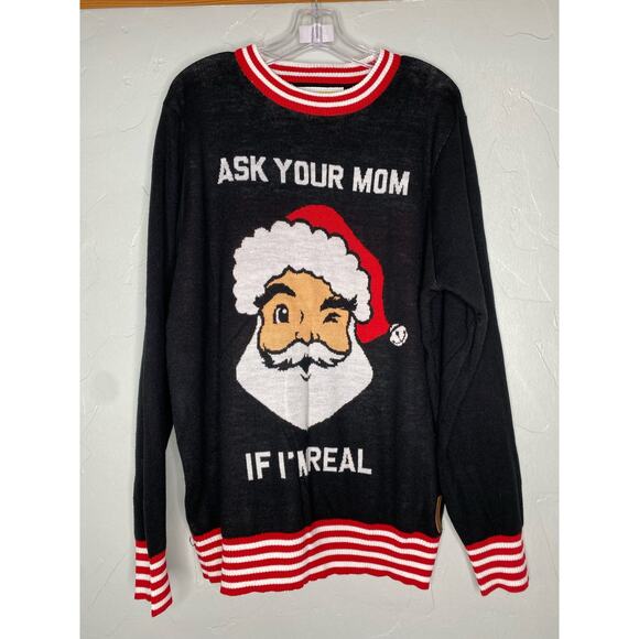 Tipsy Elves ASK YOUR MOM UGLY
CHRISTMAS SWEATER SANTA - Picture 2 of 7